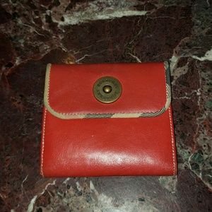 Burberry red leather wallet